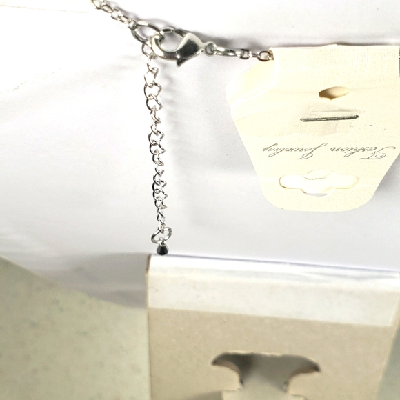 Double Infinity Shape Pink Crystal Stone Gold & Silver Tone Pendant and … - Picture 4 of 6